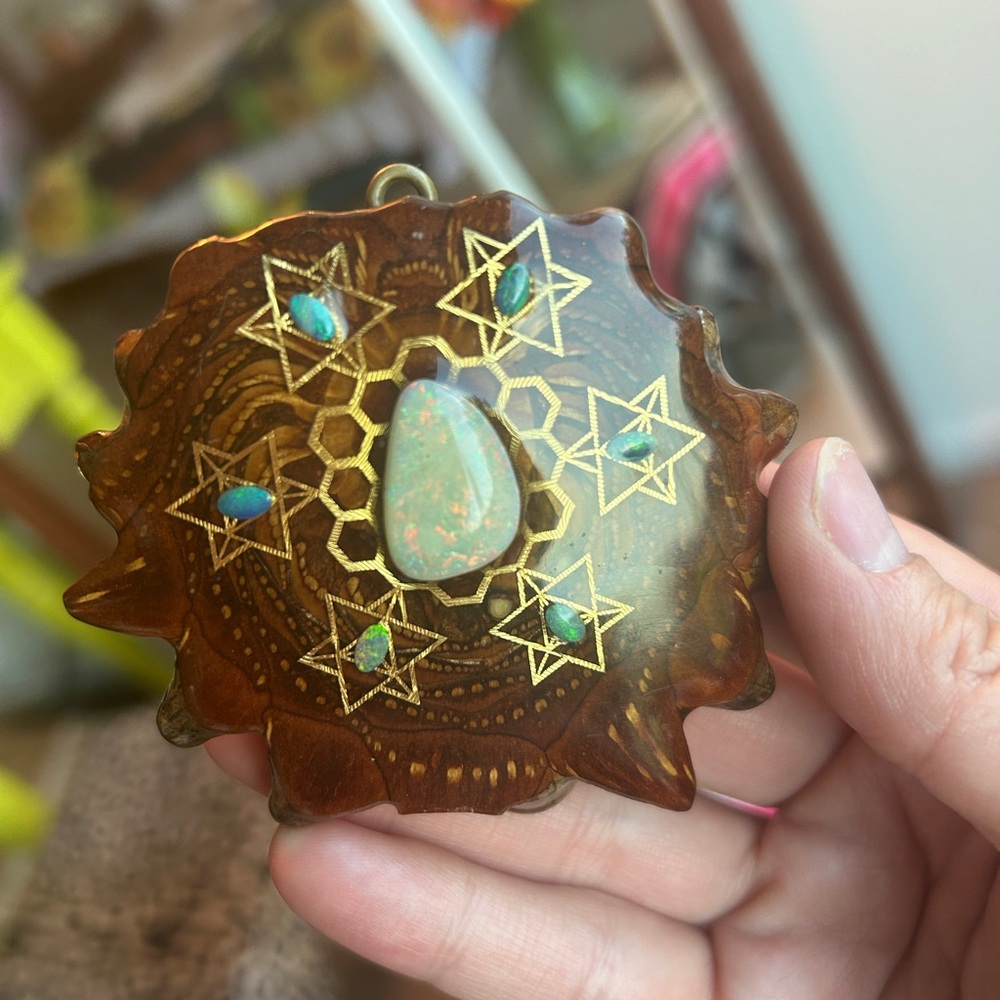 Third Eye Pinecone X-Large Limited Edition Australian & Ethiopian gemstones